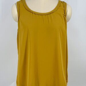 Philosophy Republic Clothing Mustard Yellow Sleeveless Top | Scoop Neck Blouse |
